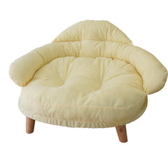 Plush Elevated Fabric Indoor Pet Bed with Solid Wood Legs