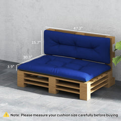 2 Seater Pallet Cushions Outdoor 3.9" Thick Replacement Cushions - Tufted Design for Garden, Patio, Navy Blue