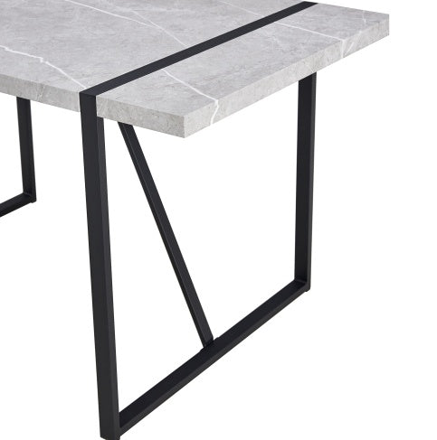 Modern Dining Table Rectangular Dinner Table, Easy Assembly,