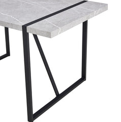 Modern Dining Table Rectangular Dinner Table, Easy Assembly,