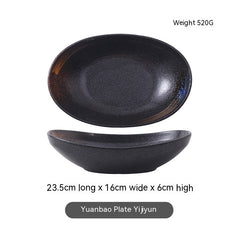 Japanese-style Ceramic Salad Dish Deep Plates Oval