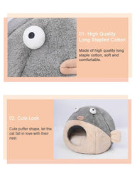 Cute Animal Cat Accessory Furniture Balloonfish-shaped House