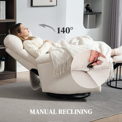 Recliner Chair, Wide Swivel Rocker Chair, Overstuffed Single Sofa