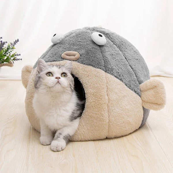 Cute Animal Cat Accessory Furniture Balloonfish-shaped House