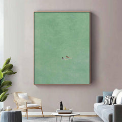 Swimming Into The Sea Green Ocean Hand Painted Oil Painting