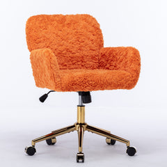 Home Office Chair With Golden Metal Base