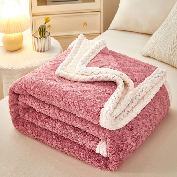 Double Thickened Warm Fleece Sofa Blanket