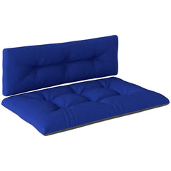 2 Seater Pallet Cushions Outdoor 3.9" Thick Replacement Cushions - Tufted Design for Garden, Patio, Navy Blue