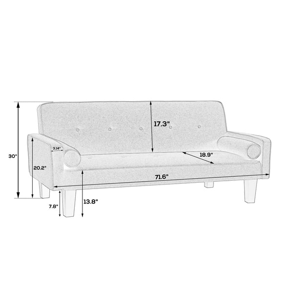 Midcentury Love Seat Sofa With Pillows