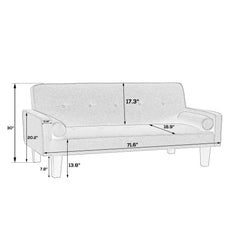 Midcentury Love Seat Sofa With Pillows