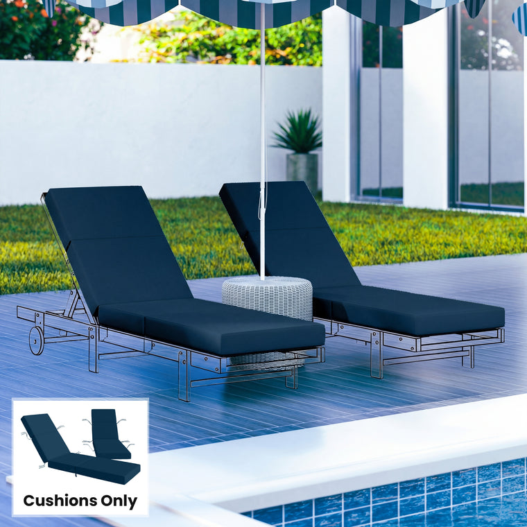 Set of 2 Chaise Lounge Cushion, 4