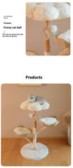 Cat Climbing Solid Wood Rattan Scratching Tree