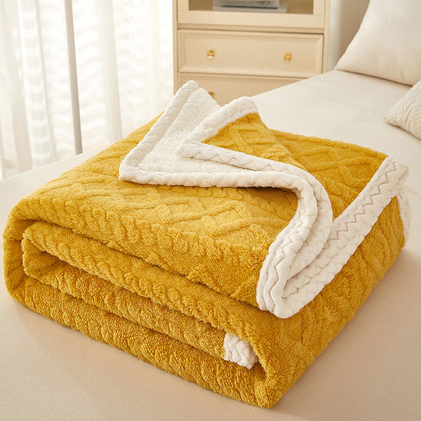 Double Thickened Warm Fleece Sofa Blanket