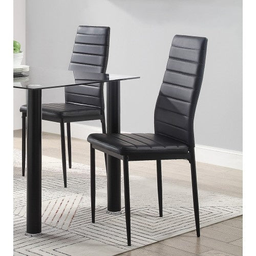 Modern Style Black Faux Leather Upholstery Contemporary Dining Room Furniture