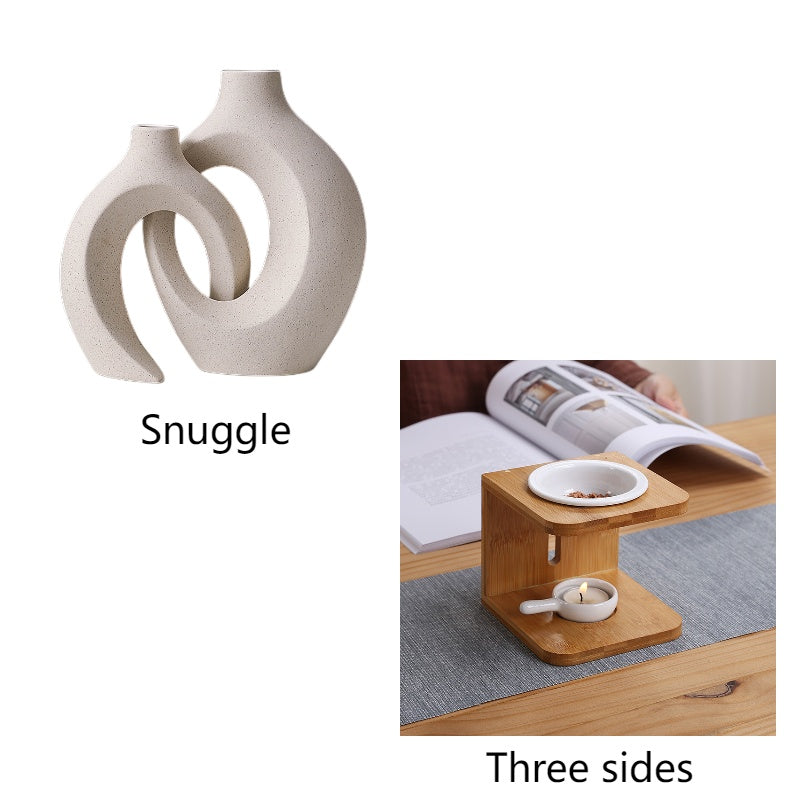 European Ceramic Vase Combination In Style Creative Decoration