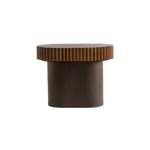 Modern Stylish Wooden Circle Fluted Table For Living Room