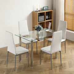 110CM Clear Color Dining Table Set