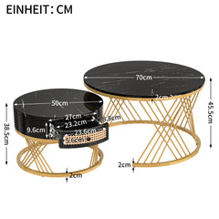 Fibreboard Metal Round Coffee Table