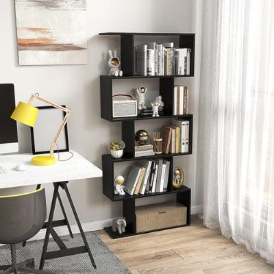 Five Layer Simple Household White Bookshelf