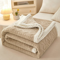 Double Thickened Warm Fleece Sofa Blanket