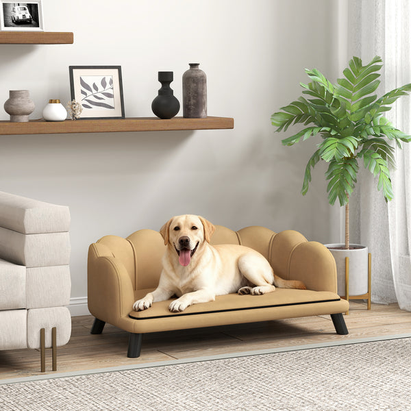 Pearl Design Pet Sofa With Solid Wood for Medium and Large Sized Dogs