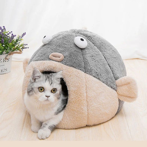 Cute Animal Cat Accessory Furniture Balloonfish-shaped House
