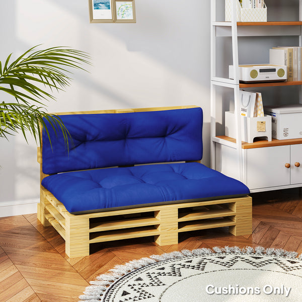 2 Seater Pallet Cushions Outdoor 3.9" Thick Replacement Cushions - Tufted Design for Garden, Patio, Navy Blue