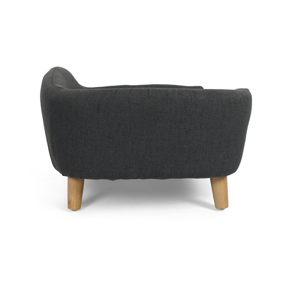 Elevated Luxurious Fabric Chaise Lounger for Dogs or Cats with Wood Legs