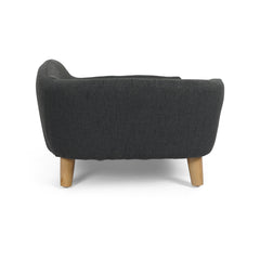 Elevated Luxurious Fabric Chaise Lounger for Dogs or Cats with Wood Legs