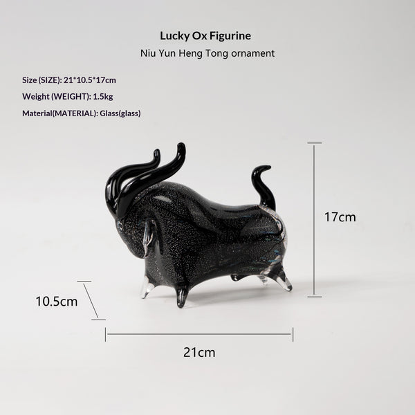 Luxury Handmade Glass Bull And Vitreous Art Decor Piece